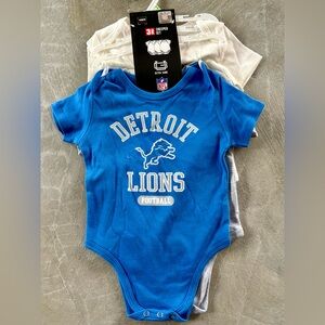 DETROIT LIONS Official NFL Licensed Baby 3-pack Creeper Set 24 Months.